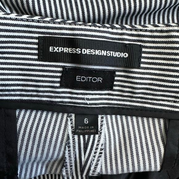 Express Design Studio The Editor Pinstripe Dress Pants Black White Size 6 Womens - Picture 2 of 11